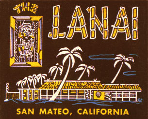 matchbook cover from the original Lanai restaurant